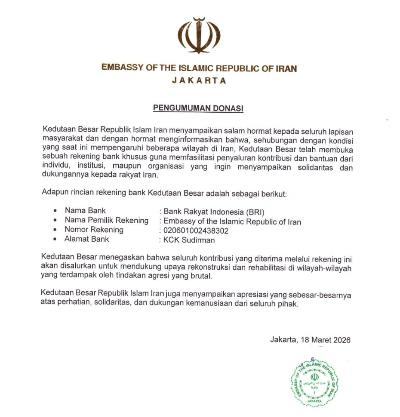 Langkah ini bertujuan mendukung rekonstruksi dan rehabilitasi serta menghimpun partisipasi masyarakat