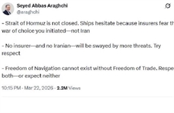 I.R. Iran, Ministry of Foreign Affairs- Foreign Minister explains the situation in the Strait of Hormuz